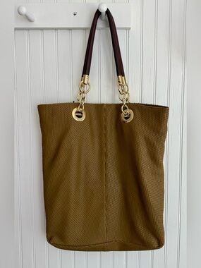 Cynthia Rowley Olive Green Tote Bag with Gold Hardware
